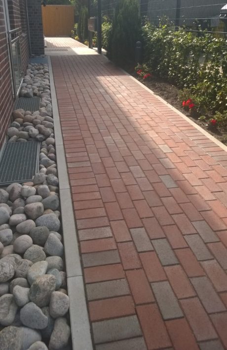 paver, penter, paving stone, in-line unit, rotblaubunt, garden