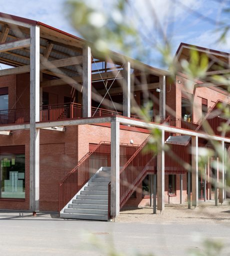 Mursten: EW2207 Rød mørk | Ny Dybkærskole, Gødvad