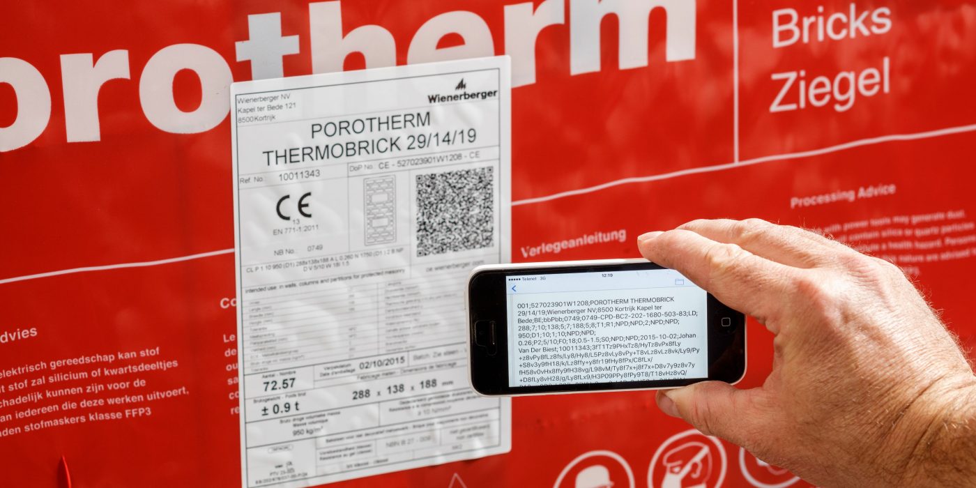 Scanning a QR code while using the app for CE documents