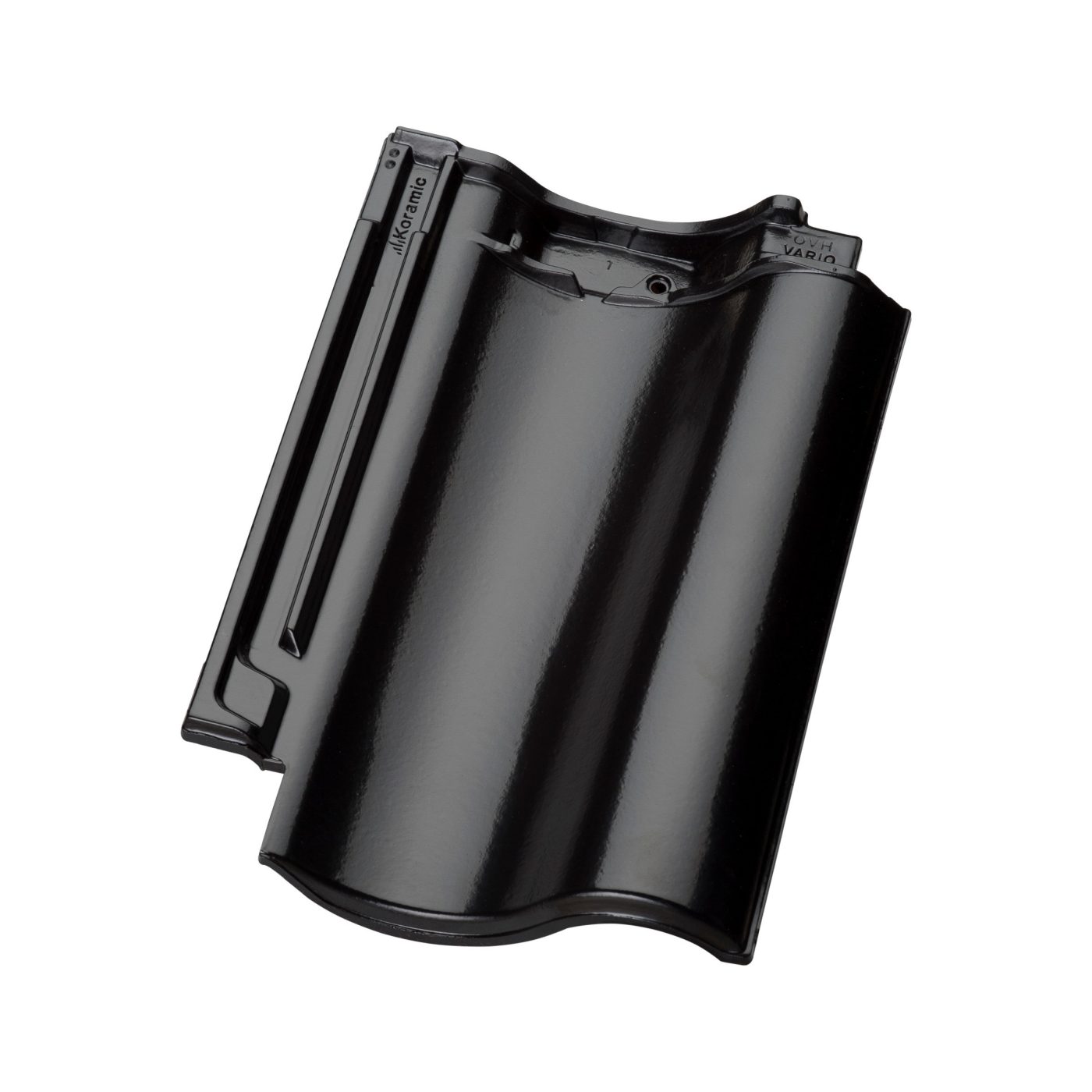 Productshot of the OVH Vario Matzwart Verglaasd Roof Tile